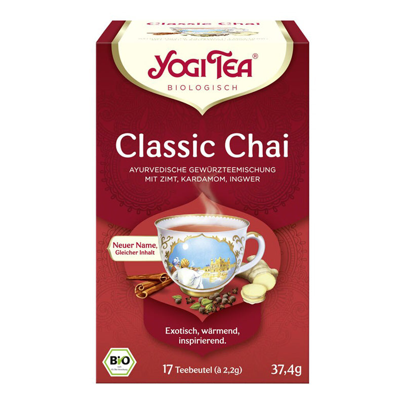 Bio Gewürztee Classic von Yogi Tea, 17 Teebeutel – Bio Kräutertee mit Zimt, Ingwer und Kardamom, vegan