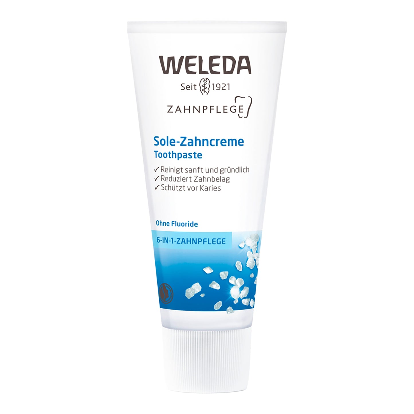 Weleda Sole-Zahncreme ohne Fluorid mit Salz und Pfefferminzöl, 75 ml