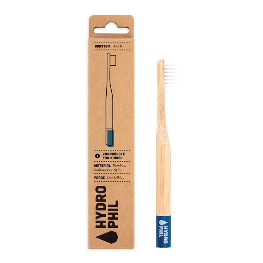Hydrophil Kinder-Bambuszahnbürste, blau