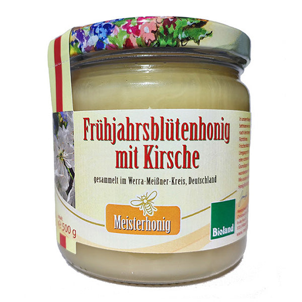 Bio Frühjahrsblütenhonig mit Kirsche aus Deutschland von Meisterhonig, 500g