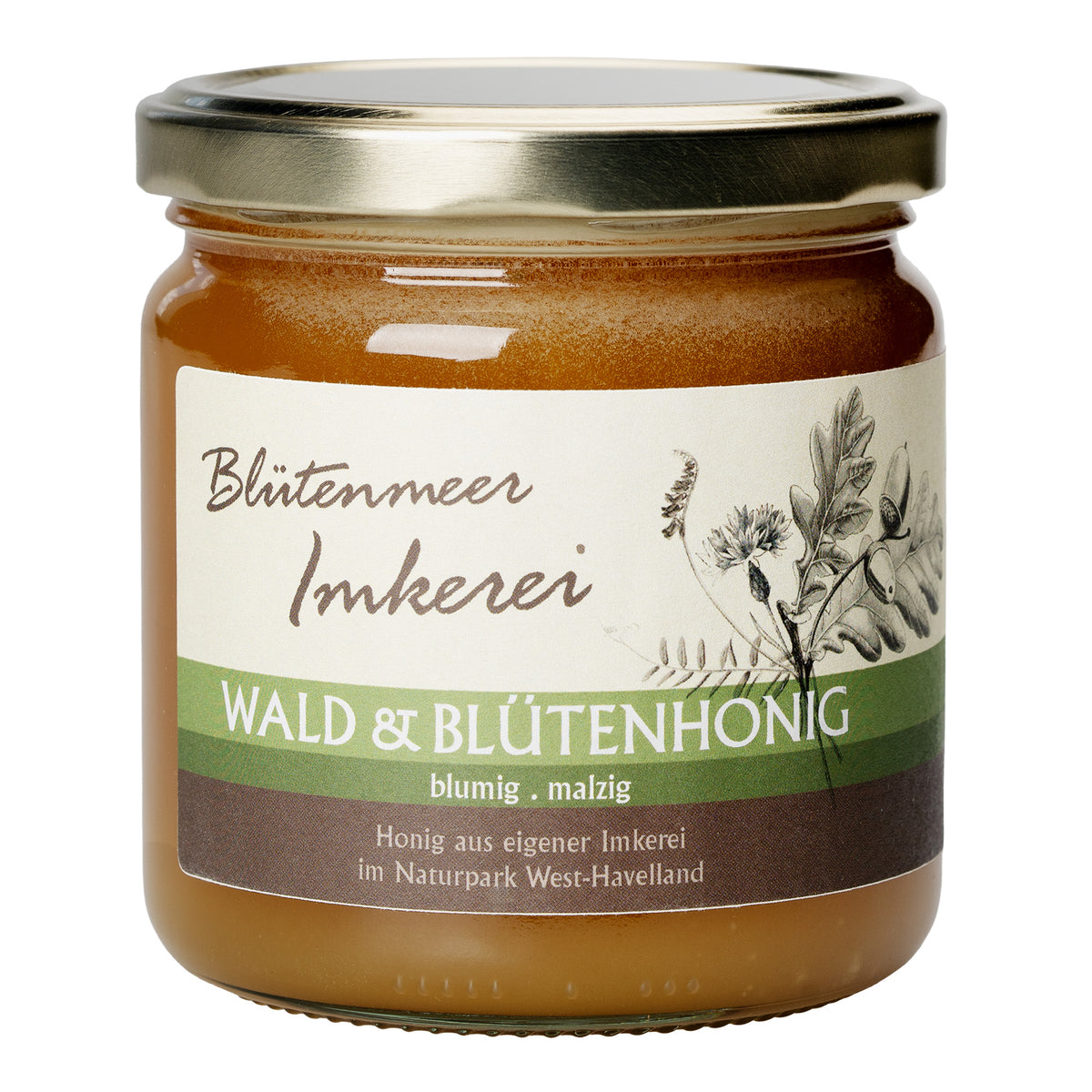 Bio Wald- und Blütenhonig feincremig und malzig aus Deutschland, 500 g