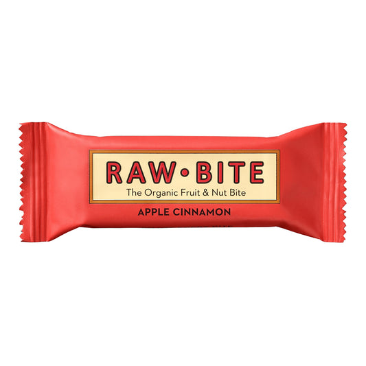 RAW BITE Apple Cinnamon Bio-Energieriegel, 50g mit Apfel, Nüssen und Zimt – natürlicher Frucht- und Nussriegel für unterwegs