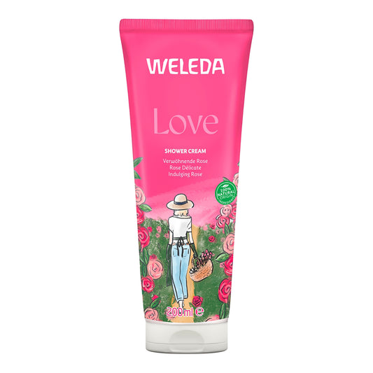 WELEDA Love Shower Cream Rose 200ml – Duschcreme mit Rosenduft, Naturkosmetik