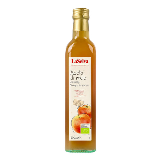 Bio-Apfelessig, naturtrüb von LaSelva, 500 ml, mild & fruchtig, vegan
