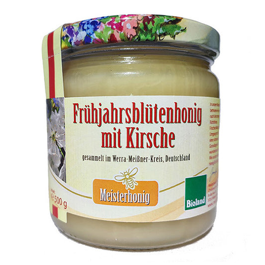 Bio Frühjahrsblütenhonig mit Kirsche aus Deutschland von Meisterhonig, 500g