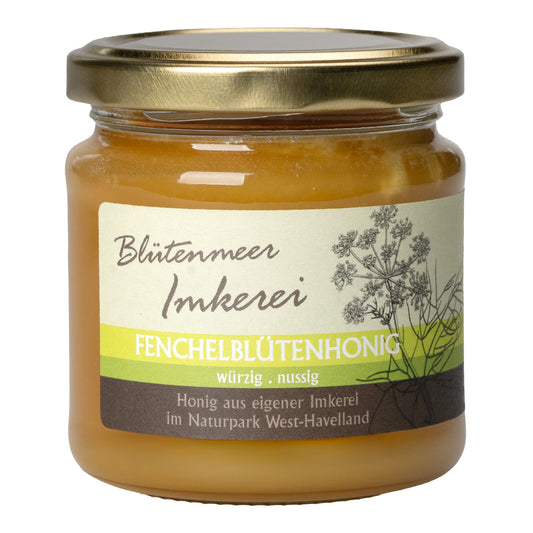 Bio Fenchelblütenhonig, feincremig und leicht würzig, 250 g