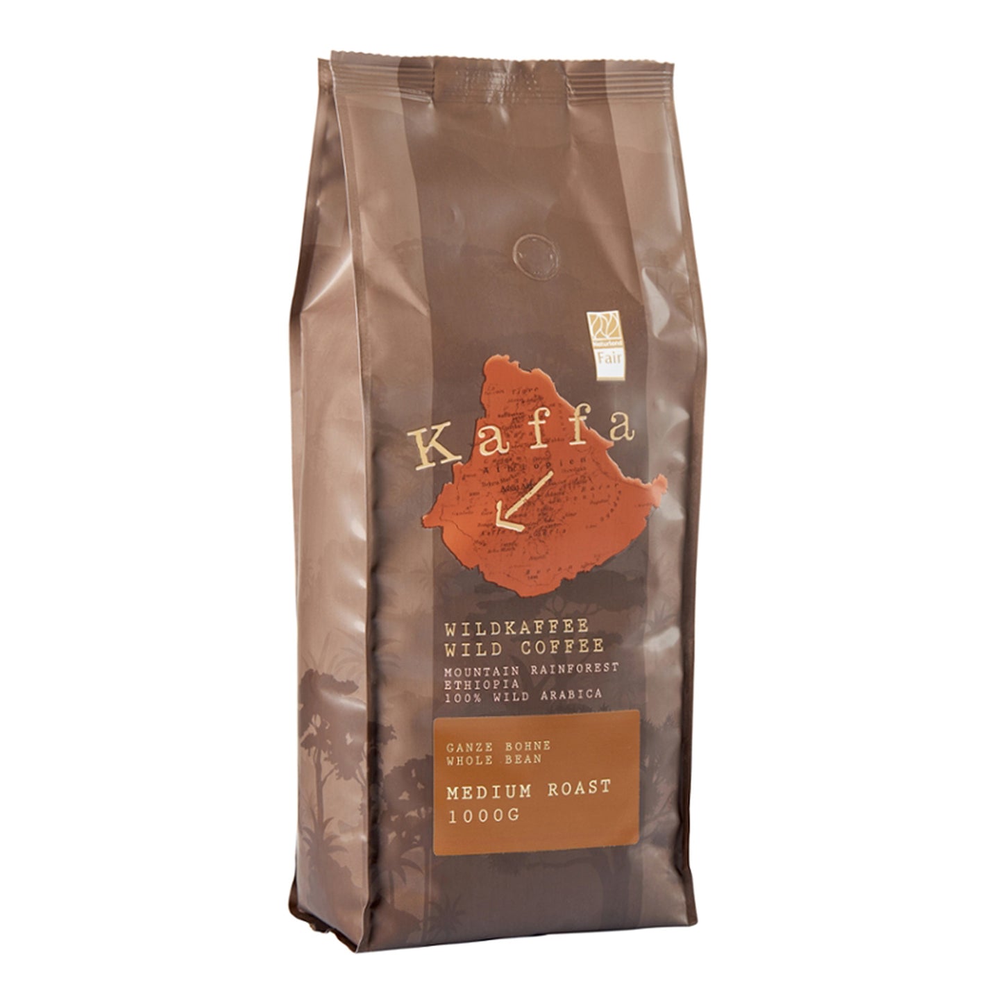 Bio Wildkaffee, Medium, ganze Bohne, 100% Arabica, 1000g von Kaffa