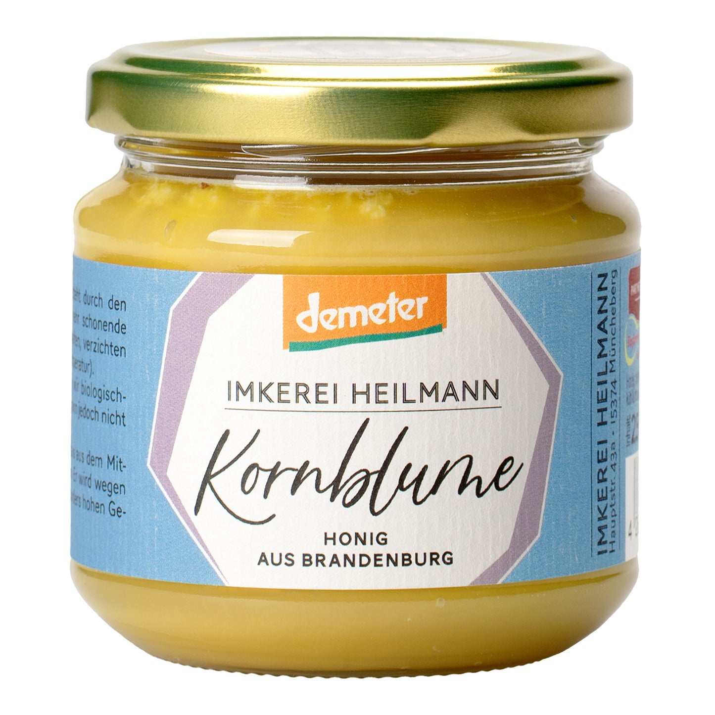 Demeter Kornblumenhonig kräftig würzig, aromatischer Bio Honig mit Karamellnote, 250g