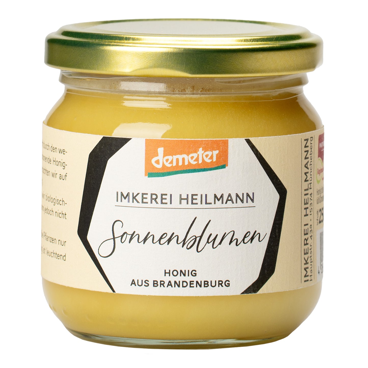 Demeter Sonnenblumenhonig cremig und fruchtig, naturbelassener Bio Honig, 250g