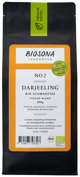 BIOSONA No.2 Darjeeling Bio-Schwarztee FTGFOP, 250g