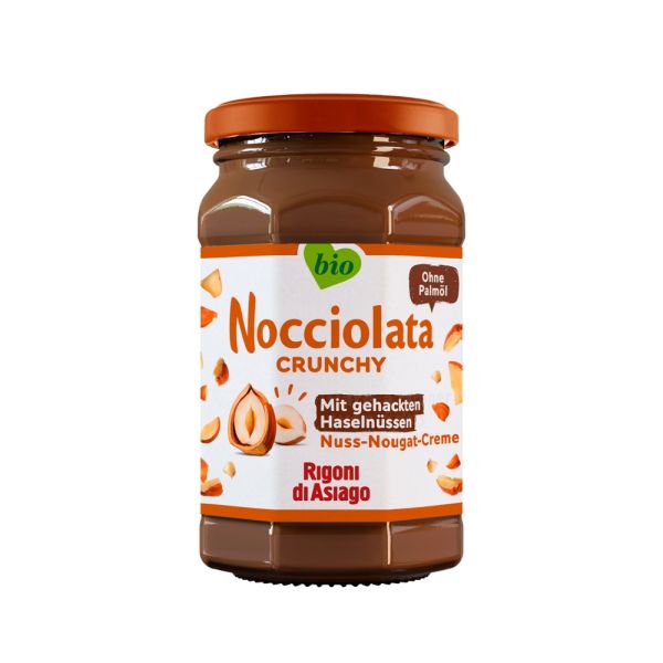 Bio Nuss-Nougat-Creme Nocciolata Crunchy, 250g von Rigoni di Asiago