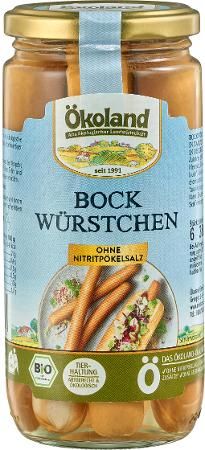 Ökoland Bio Bockwurst in Eigenhaut, 180g