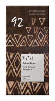 Bio Schokolade Feine Bitter 92 % Cacao von Vivani, 80g