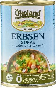 Ökoland Erbsensuppe mit Würstchenscheiben, 400g