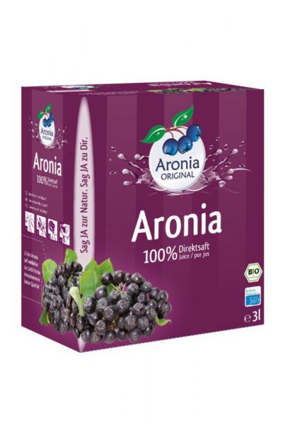 Aronia Original 100% Bio Aronia Direktsaft, 3 Liter