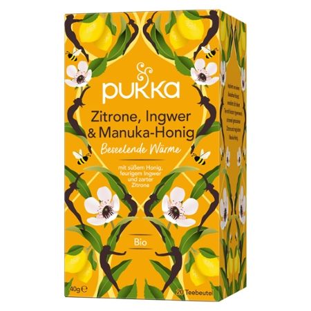 Pukka Zitrone, Ingwer & Manukahonig Bio Tee, 20 Teebeutel